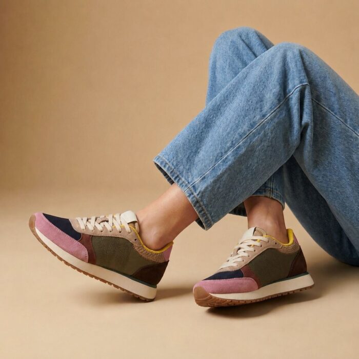 Woden Ronja Multi Sneakers bruin Suede – Groen