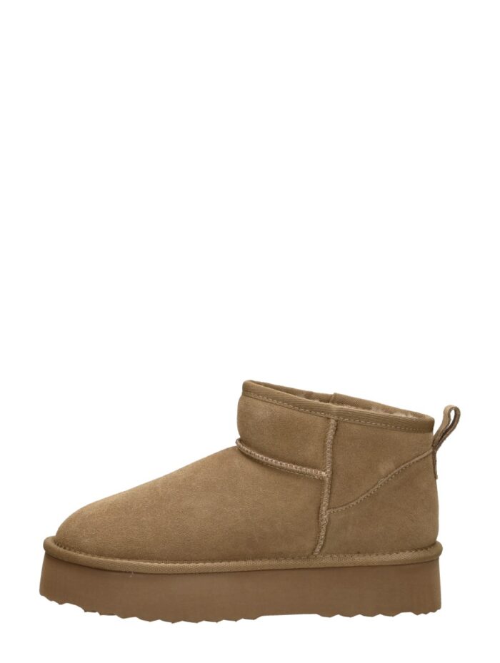Shoecolate Enkellaarsjes Plat – Taupe