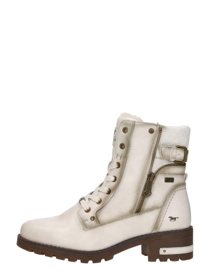 Mustang Veterschoenen Hoog – Gebroken wit