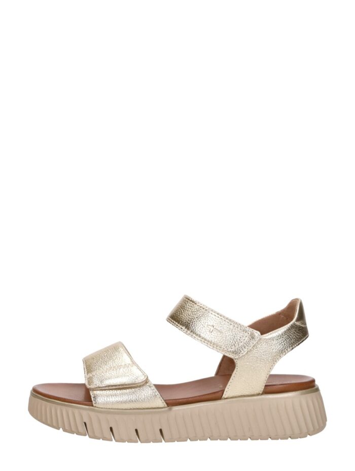 Tamaris Comfort Sandalen Plat – Goudkleur