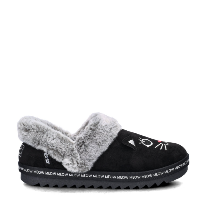 Bobs Hands Free Slip-In Cozy Kiss Meow dames pantoffels – Zwart