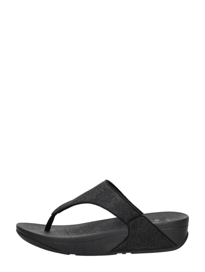 FitFlop Lulu Shimmerglitz Toe-post – Zwart
