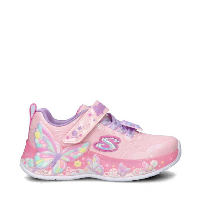 Skechers S-Lights Butterfly Bliss klittenbandschoenen – Roze