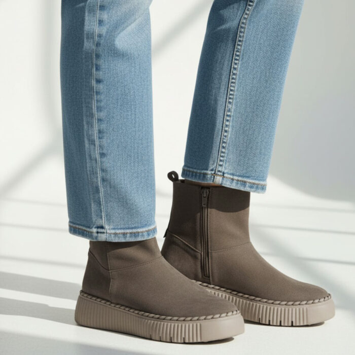 Gabor Enkellaarsjes taupe Suede