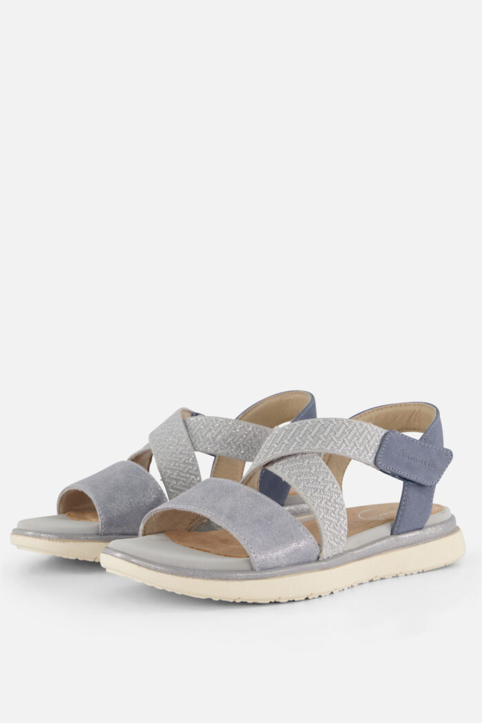 tamaris Comfort Sandalen blauw Leer