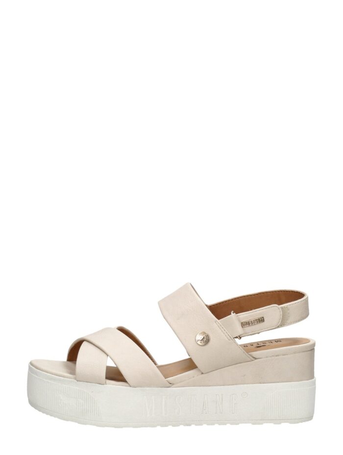 mustang Sandalen Plat – Gebroken wit