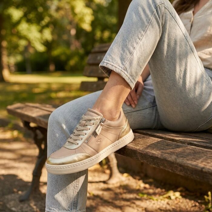 Aqa Sneakers taupe Leer
