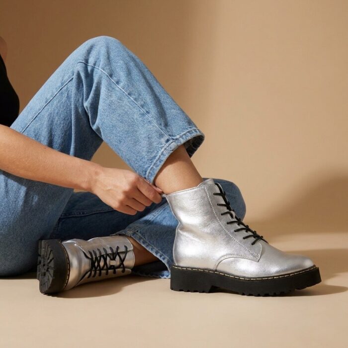 Cellini veterboots zilver metallic
