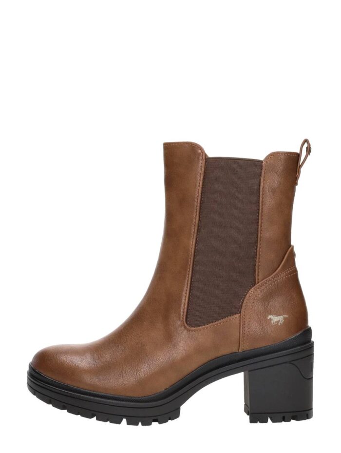 mustang Enkellaarsjes Hak – Cognac