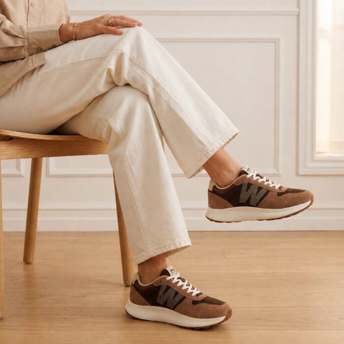 Woden Mathilde Runner Sneaker bruin Leer
