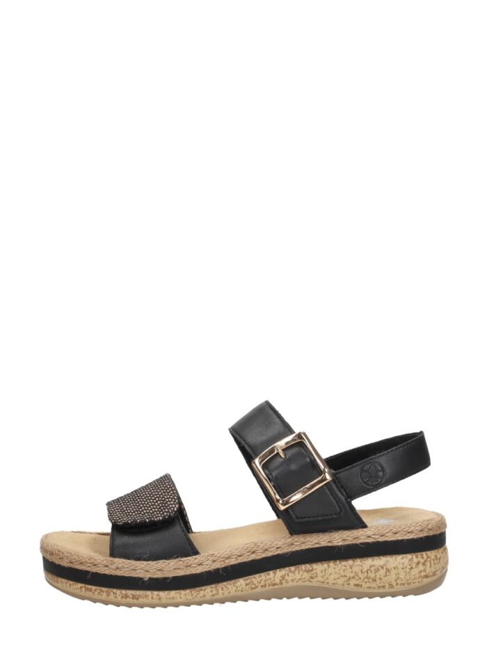Rieker Sandalen Plat – Zwart