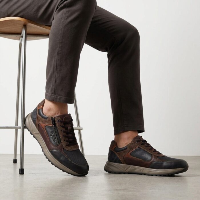 Australian Hawker Sneakers zwart Leer