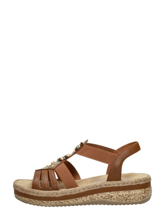 Rieker Sandalen Plat – Cognac