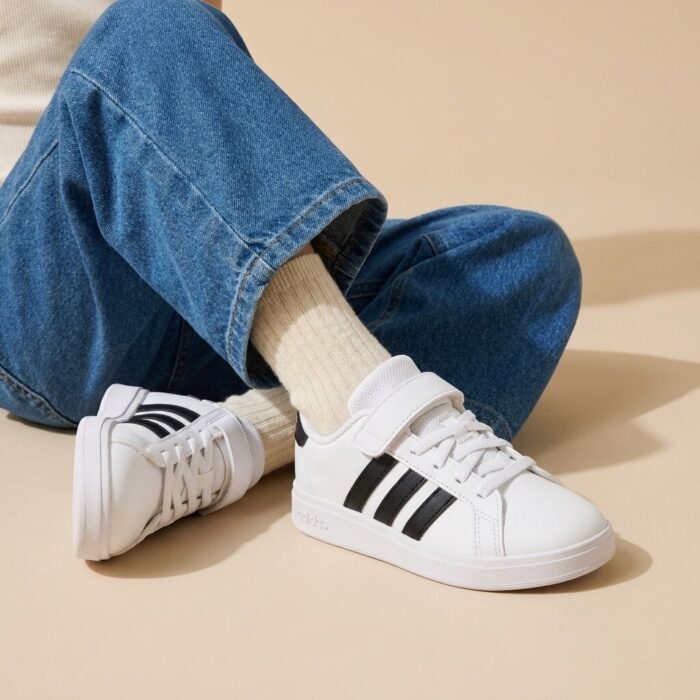 Adidas Grand Court 2.0 Sneakers wit Imitatieleer