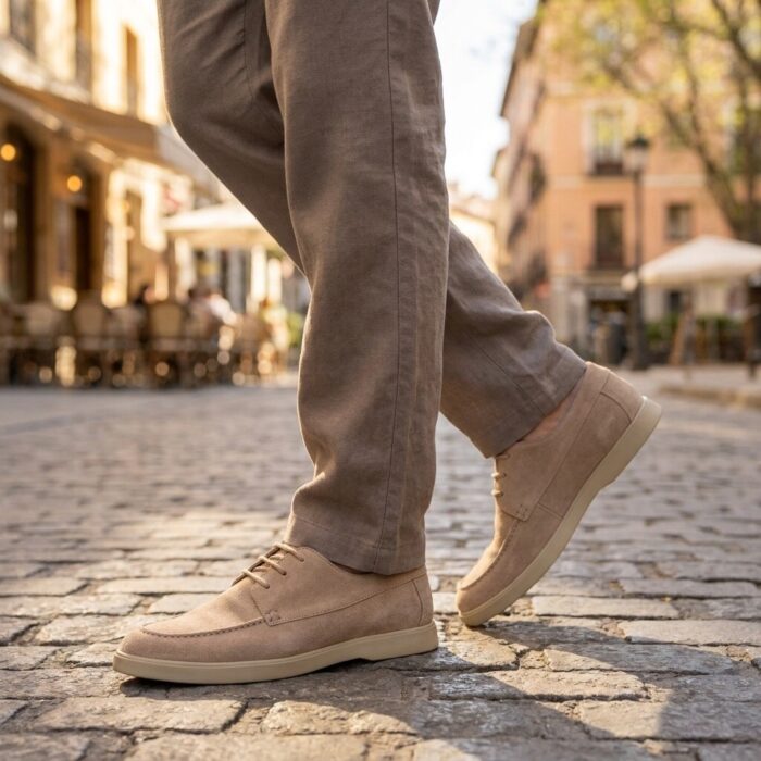 Cycleur de luxe Cycleur De Luxe Pompeji Veterschoenen beige Suède – Grijs