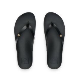 Reef Vista Ivy leren teenslippers zwart