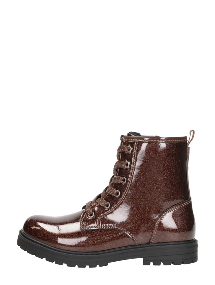 Keq Veterschoen Hoog Bruin Lak – Bruin croco lak