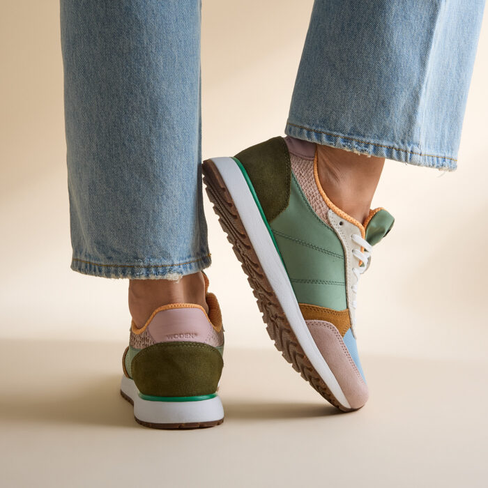 Woden Ronja Sneakers groen Textiel