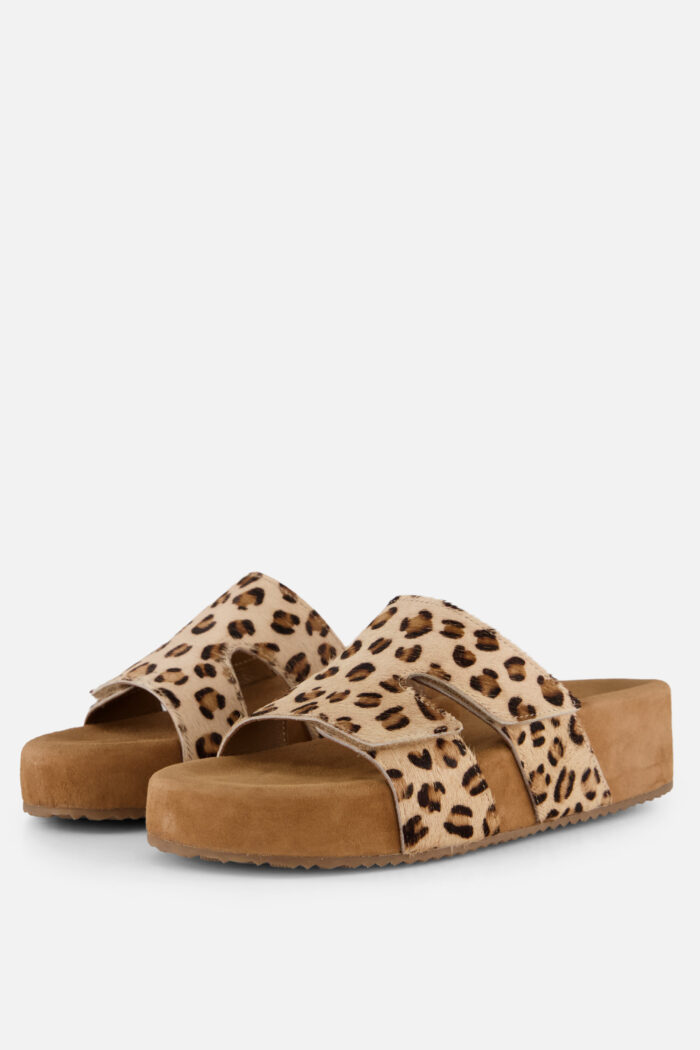 Lazamani Slippers Leopard bruin Synthetisch – Beige
