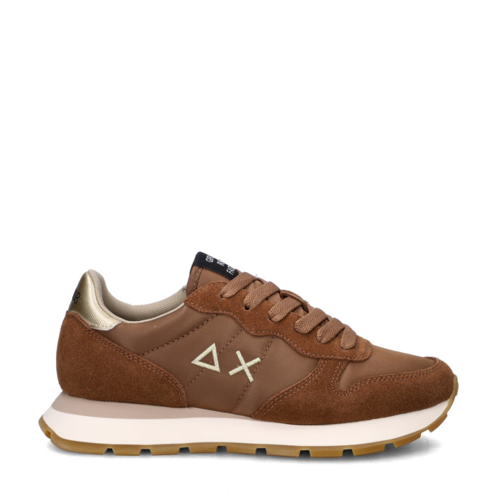 Sun 68 Ally Gold Silver lage sneakers – Cognac