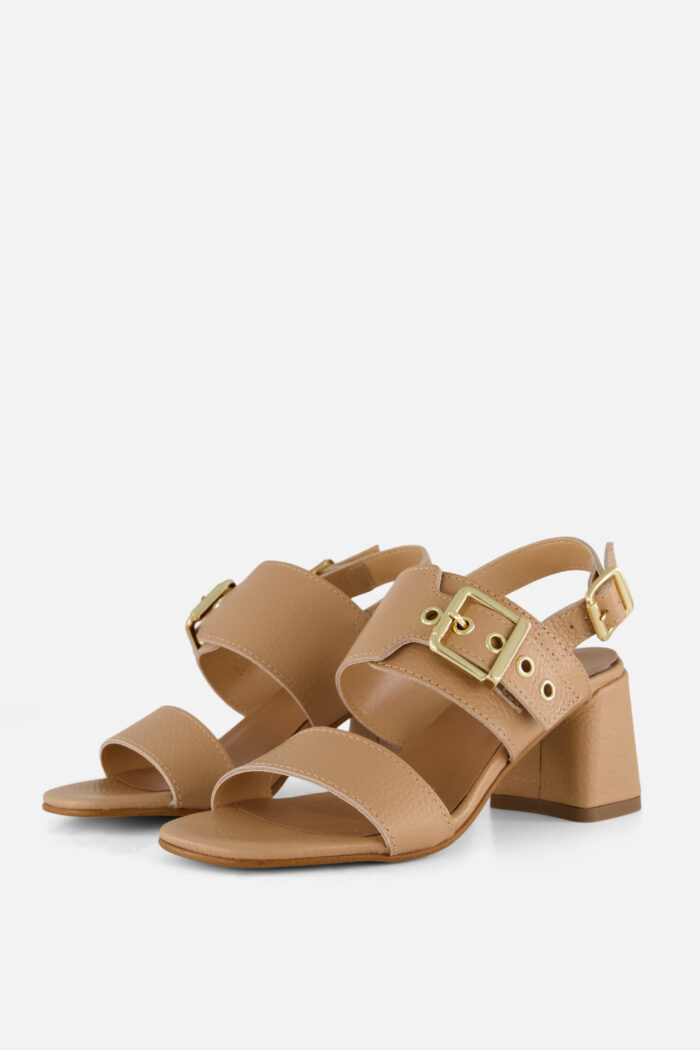 Linea Zeta Linea Zeta Haksandalen cognac Leer – Beige
