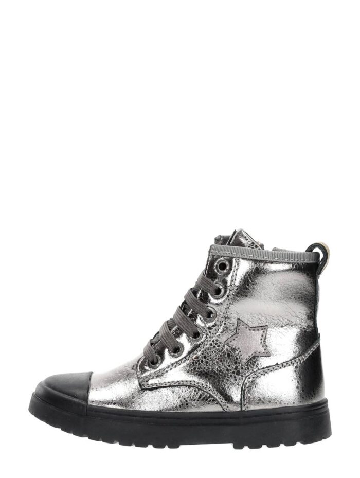 Shoesme Veterschoen Hoog Zilver – Zilverkleur