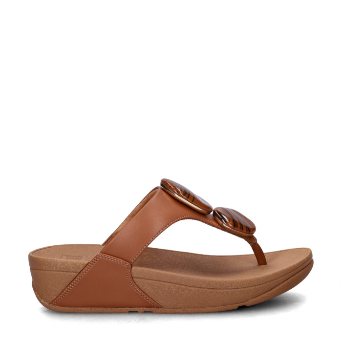 FitFlop Lulu Marbled Stone slippers – Cognac