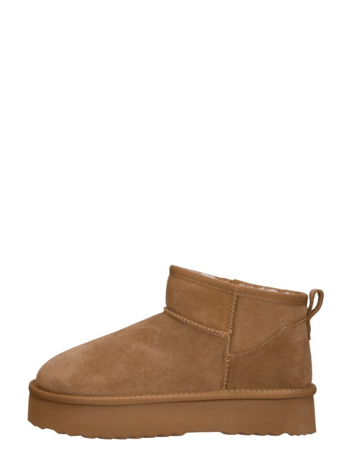 Shoecolate Enkellaarsjes Plat – Cognac