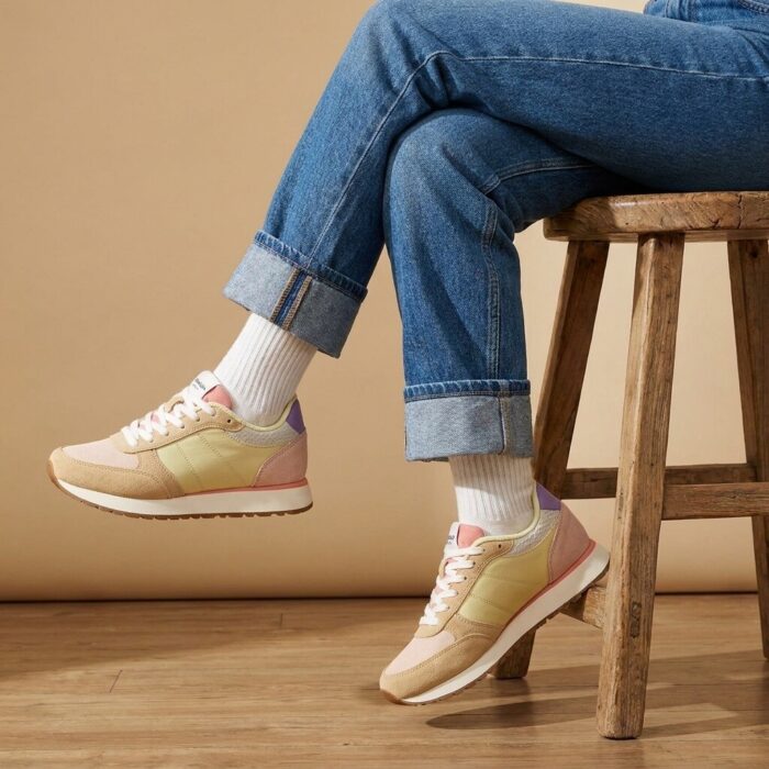 Woden Ronja Powder Sneakers beige Leer