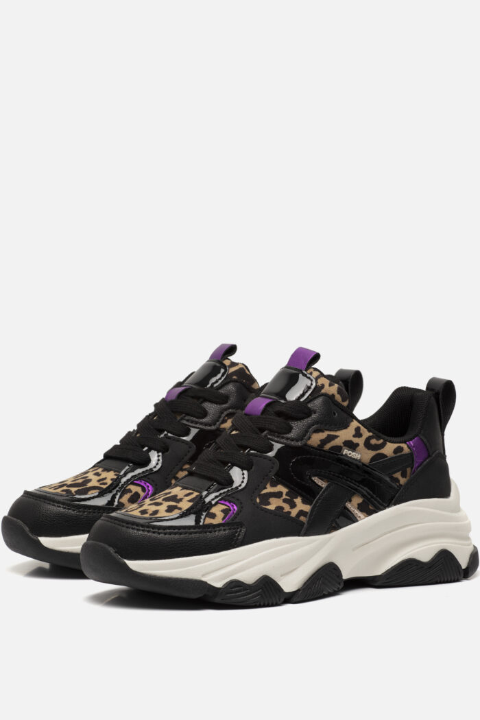 POSH by Poelman POSH by Poelman Gigi Leopard Sneakers zwart