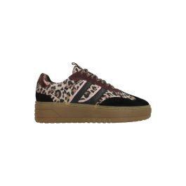PS Poelman Anemone suède sneakers zwart/beige/roze