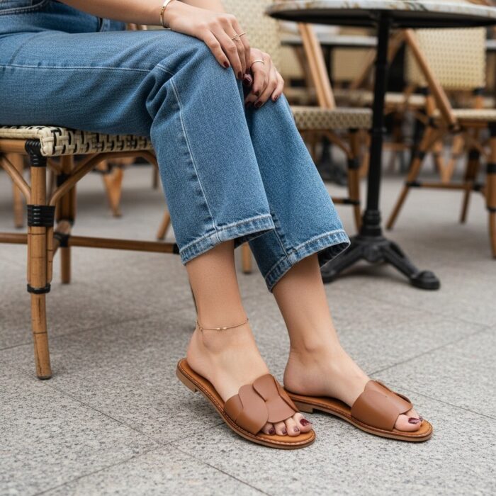 Oh My Sandals Oh My Sandals Slippers cognac Leer