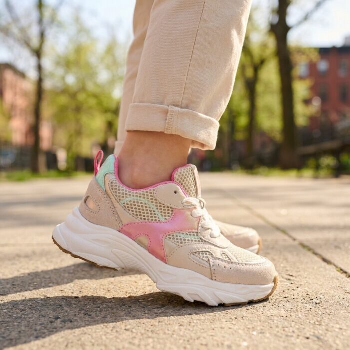 Muyters Sneakers Combi roze Suede