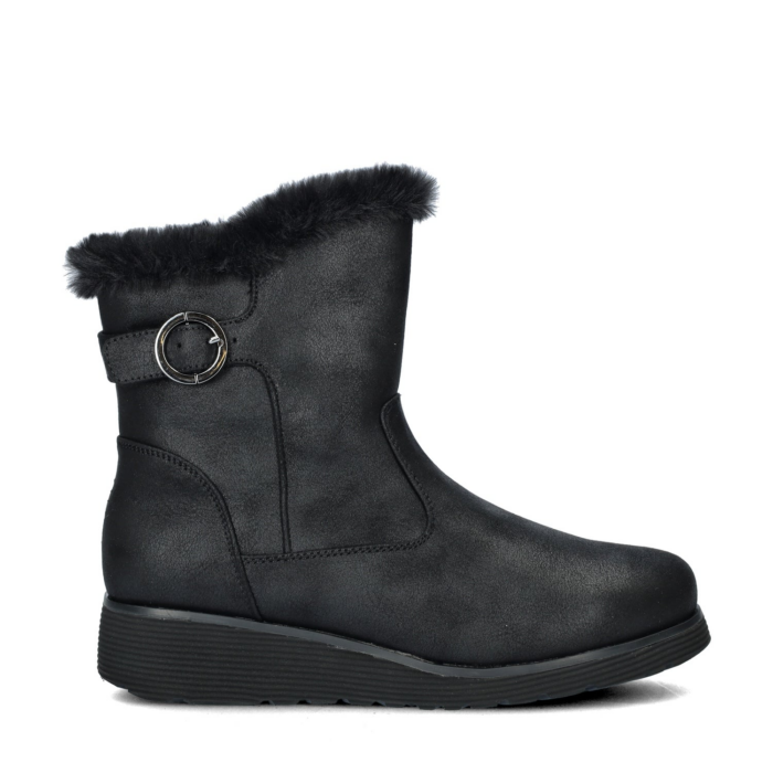 Skechers Keep Sake Wedge gevoerde boots – Zwart