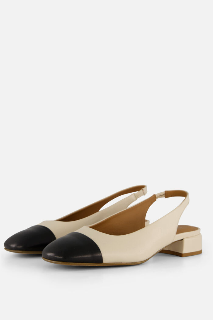 Linea Zeta Linea Zeta Slingbacks beige Leer – Zwart