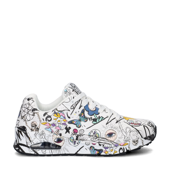 Skechers Uno Process Sketch lage sneakers – Wit