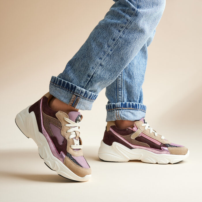 Muyters Sneakers roze Leer – Taupe