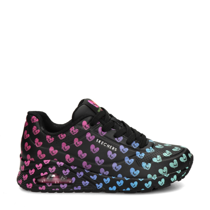Skechers Uno Live Colorfully lage sneakers – Zwart