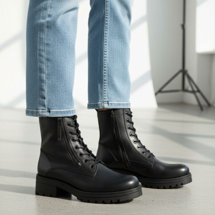 Gabor Veterboots zwart Leer