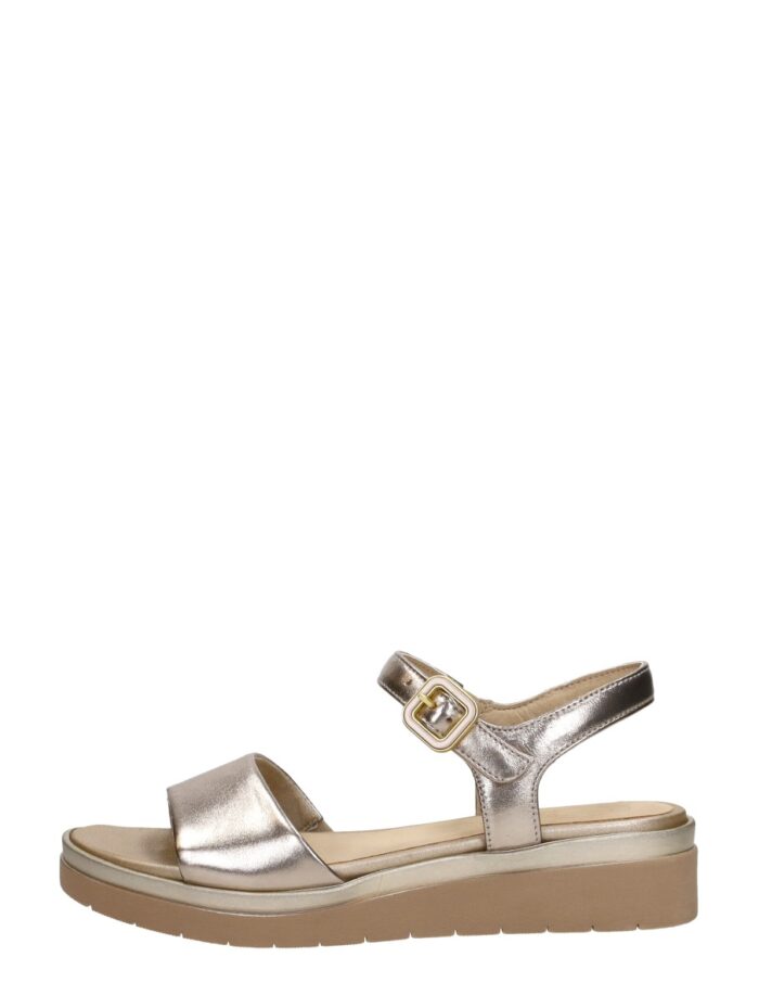 Tamaris Comfort Sandalen Plat – Goudkleur