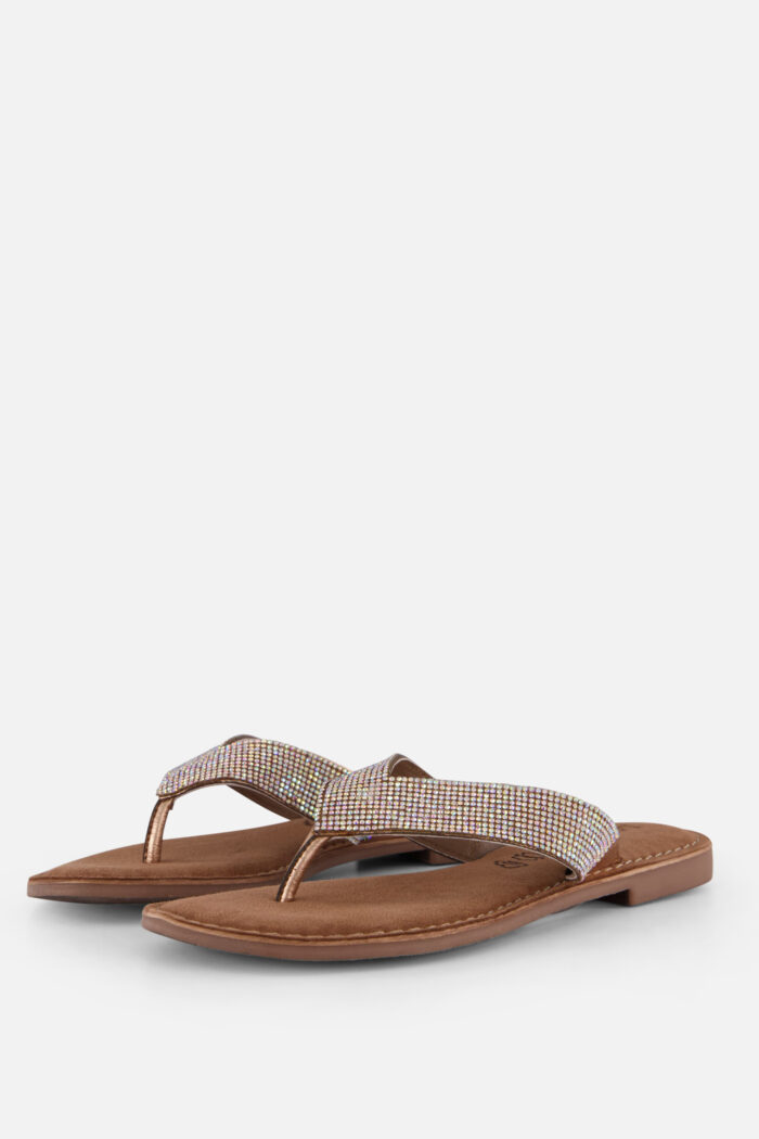 Lazamani Rainbow Slippers zilver Leer