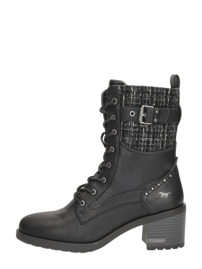 mustang Veterschoenen Hak – Zwart