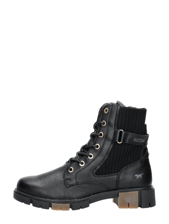 mustang Veterschoenen Hoog – Zwart
