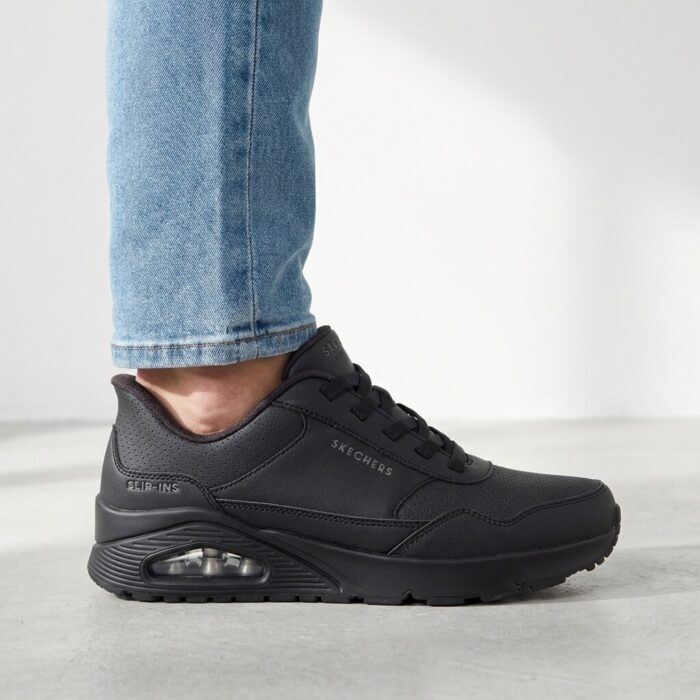 Skechers Slip-Ins Uno Instappers zwart Leer