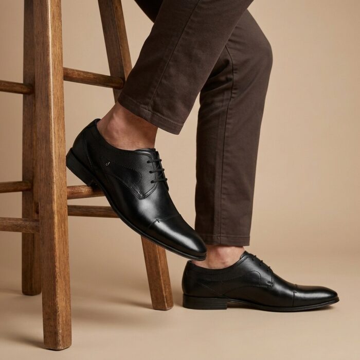 Bugatti Veterschoenen zwart Leer
