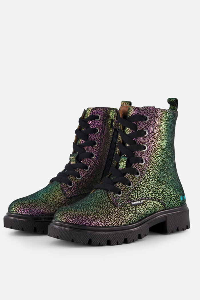 Bunnies JR BunniesJR Saar Veterboots zwart Leer – Combinatie