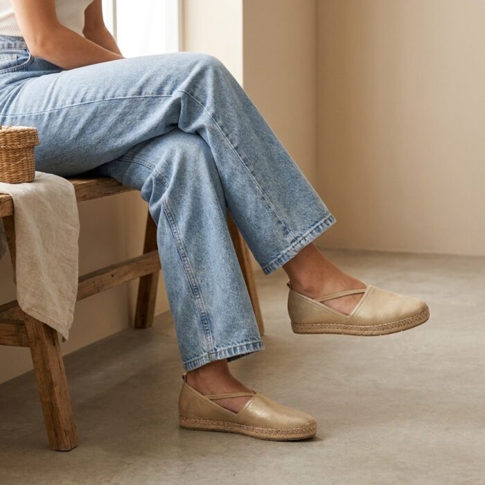 Tamaris Espadrilles goud Leer