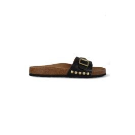 DWRS label Java black slippers met gesp Leer Dames – Zwart