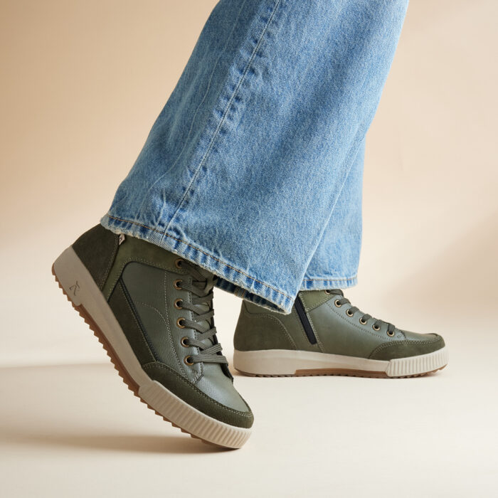 Rieker Veterboots groen Synthetisch