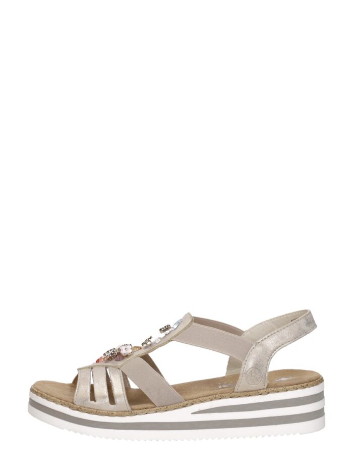 Rieker Sandalen Plat – Goudkleur